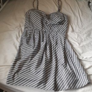 Grey and white dress